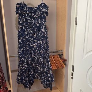 Xscape Midnight Blue Lace Dress